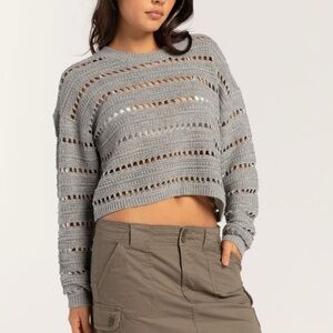 Open Stitch Cropped Sweater